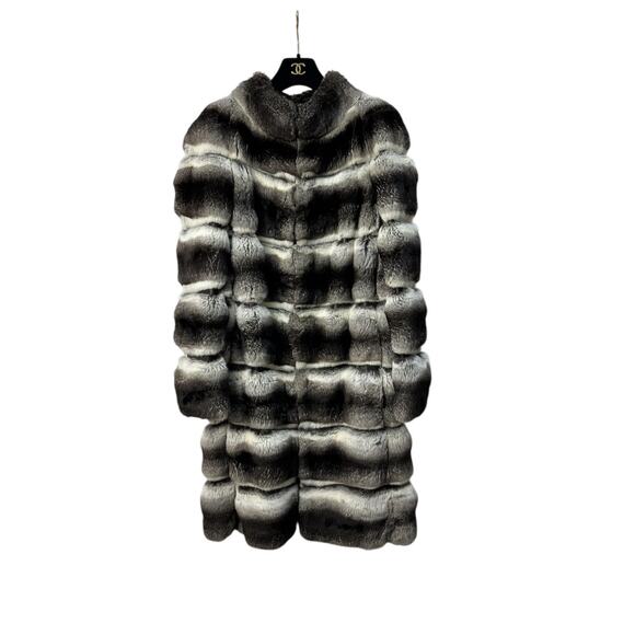 Versace Chinchilla Fur Coat Sz.38 - Picture 1 of 6